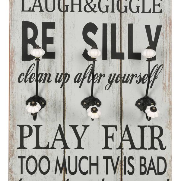 vidaXL riidenagi kuue konksuga, 120 x 40 cm, "THANK YOU"