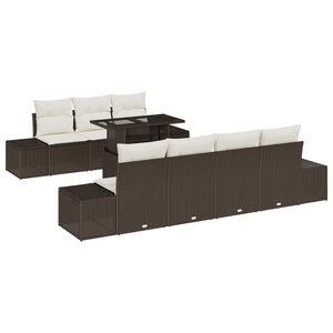 vidaXL Aia Diivanikomplekt padjaga 8 pcs Pruun ja kreem