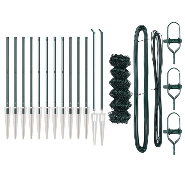 vidaXL Aiapost Roheline 25 x 0,8 m (40 x 40 mm v&otilde;rk) Terased ja PVC