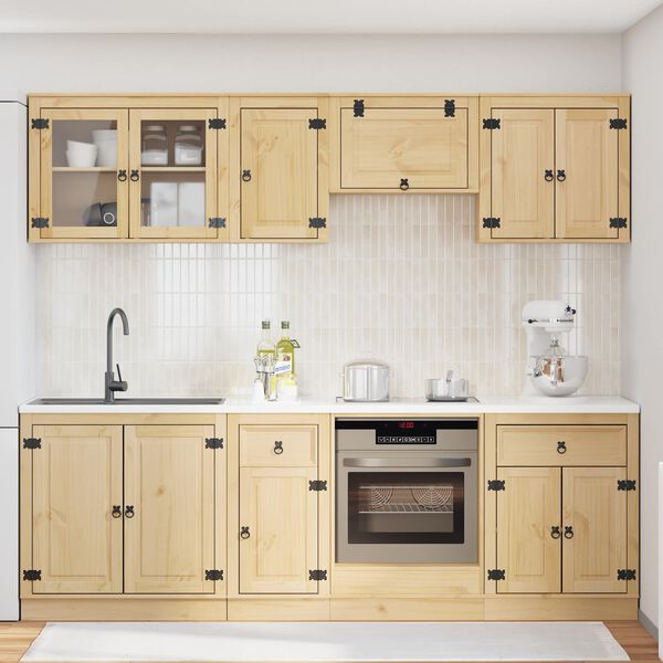 vidaXL Kapp sahtliga riiuliga uksega SKI 8 pcs Meepruun Tahke m&auml;nd