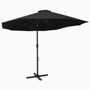 vidaXL p&auml;ikesevari alumiiniumpostiga, 460 x 270 cm, must