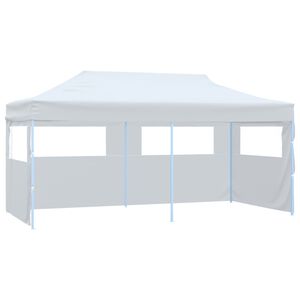 vidaXL kokkupandav pop-up peotelk k&uuml;lgseintega, 3 x 6 m, teras, valge