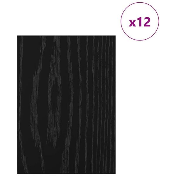 vidaXL Dekor Paneelid 12 pcs Must tamm 15 x 21 x 0.3 cm Tehispuit