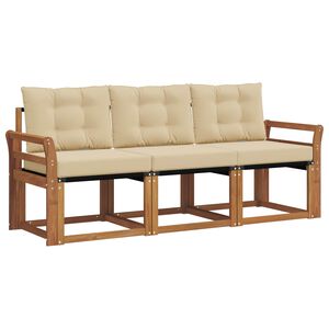 vidaXL V&auml;li diivanikomplekt padjaga 3 pcs Looduslik ja beež