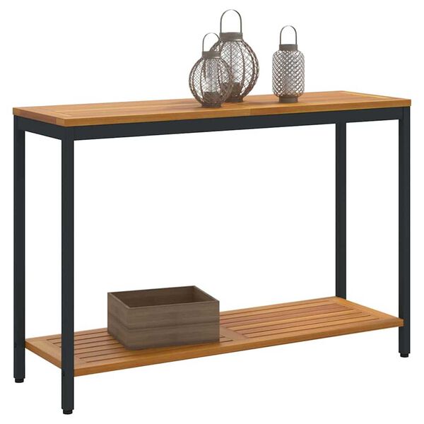 vidaXL Välilaud ladustamisega Naturaalne ja must 110 x 35 x 75 cm