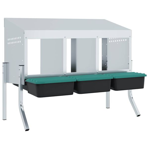 vidaXL kanade pesakast 3 sektsiooniga jalgadega, tsingitud terasest