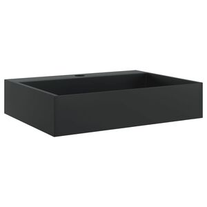 vidaXL valamu, 50x38x11 cm, mineraalvalatis/marmorvalatis, matt must