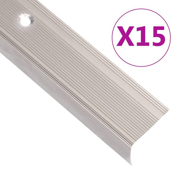 vidaXL L-kujuline trepiliist 15 tk, alumiinium, 90 cm, &scaron;ampanja