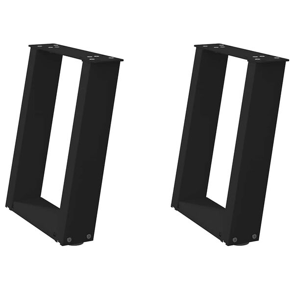 vidaXL kohvilaua jalad U-kujulised 2 tk mustad 28 x (42-43) cm terasest