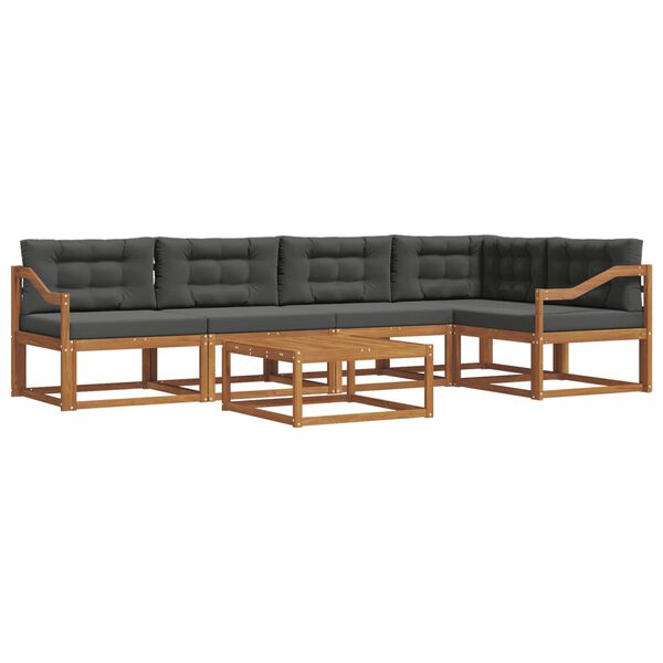 vidaXL V&auml;li diivanikomplekt padjaga 6 pcs Looduslik ja antriit