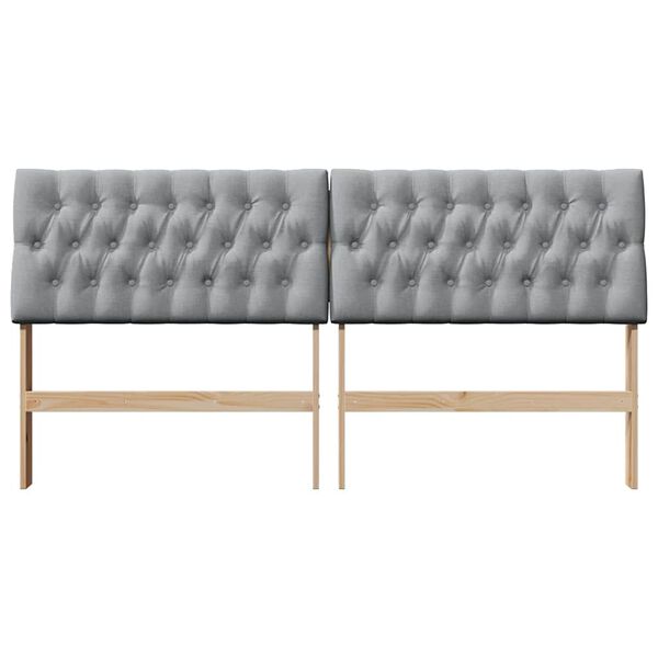 vidaXL Polsterdatud voodiots Helehall 180 cm Tahke mänd