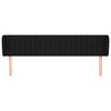 vidaXL voodipeats servadega, must, 203x23x78/88 cm, kangas