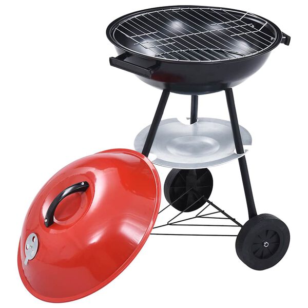 vidaXL kaasaskantav XXL kuppelgrill, ratastega, 44 cm