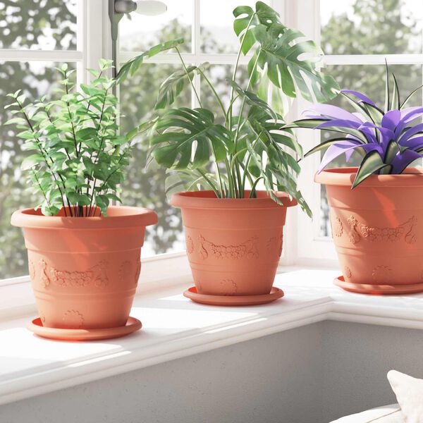 vidaXL Taimepotid 24 pcs Kohviroosa &Oslash; 26 x 21.5 cm Plastmass