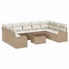 vidaXL Diivanikomplekt padjaga 10 pcs Beež Pol&uuml; Rattan