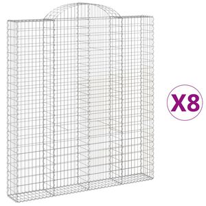 vidaXL kaarekujulised gabioonkorvid 8 tk, 200x30x220/240 cm, raud