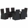 vidaXL Aia s&ouml;&ouml;gilaudade komplekt padjaga 7 pcs Must pol&uuml;rotang