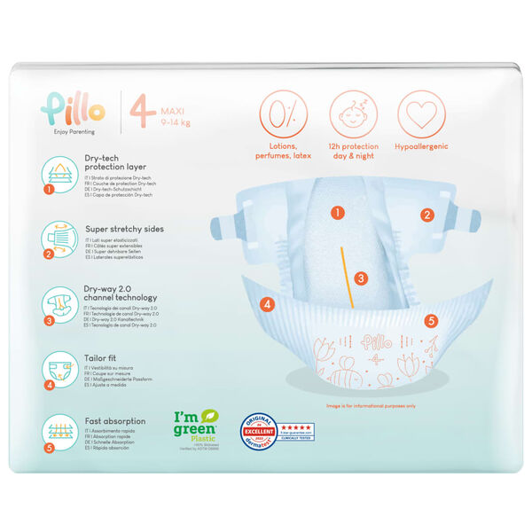 Pillo laste m&auml;hkmed 152 tk, suurus 4 (9-14 kg)