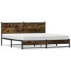 vidaXL metallist voodiraam ilma madratsita suitsutatud tamm 183x213 cm