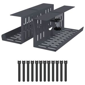 vidaXL Kabli haldamise tray laua all 2 tk Antratsiit 35 x 12 x 13 cm