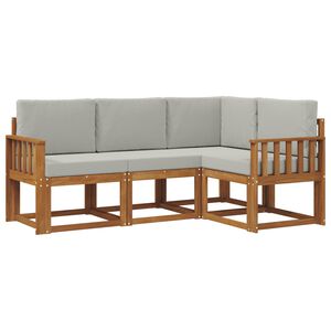 vidaXL V&auml;li diivanikomplekt padjaga 4 pcs Looduslik ja Hele Hall