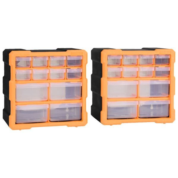 vidaXL mitme sahtliga organiseerija 12 sahtliga 2 tk 26,5 x 16 x 26 cm