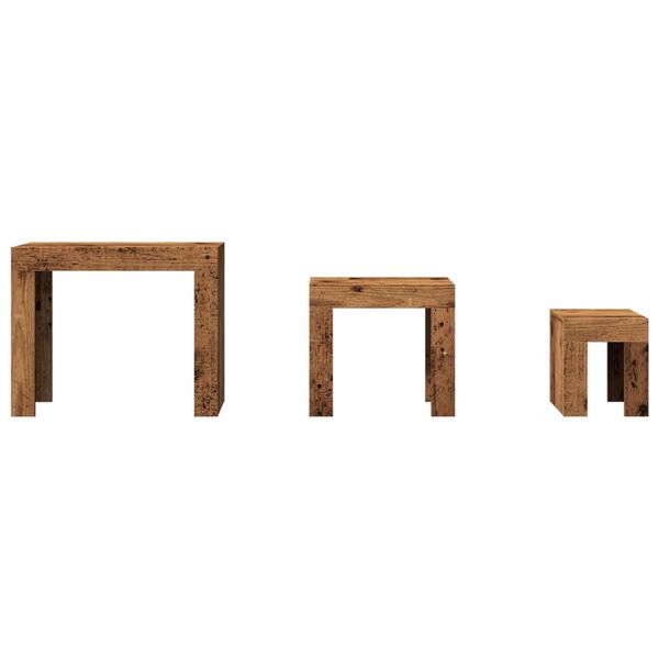 vidaXL üksteise alla mahtuvad lauad 3 tk, vana tamm, tehispuit