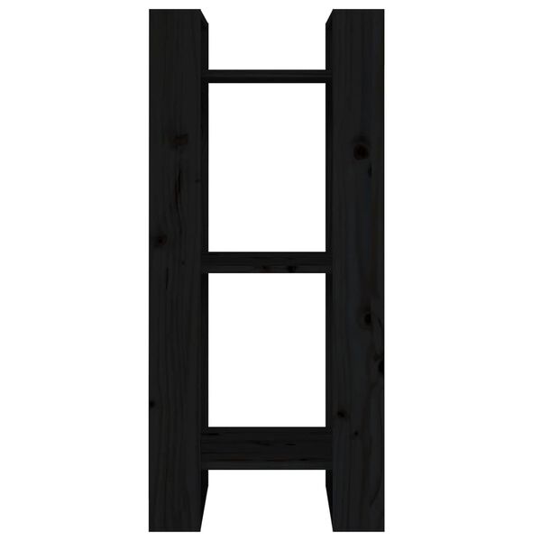 vidaXL raamaturiiul/ruumijagaja, must, 41 x 35 x 91 cm, männipuit