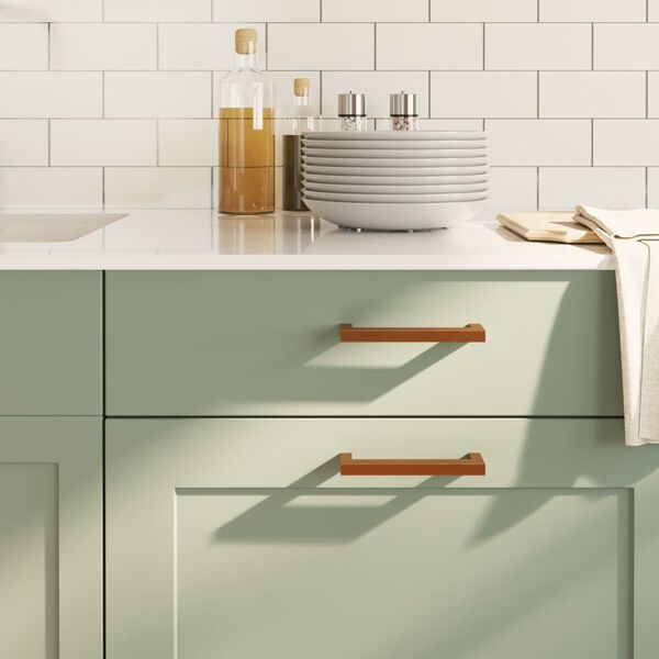 vidaXL kapi k&auml;epidemed 10 tk, pronks, 128 mm, roostevaba teras