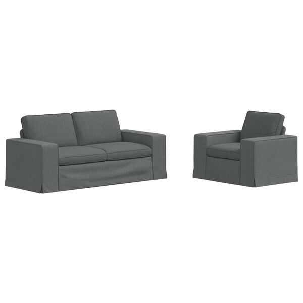 vidaXL Diivan 2 pcs Tumehall &Uuml;ldm&otilde;&otilde;tmed: 182 x 80 x 82 cm (L x S x K)