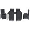 vidaXL Aia s&ouml;&ouml;gilaudade komplekt padjaga 7 pcs Must pol&uuml;rotang