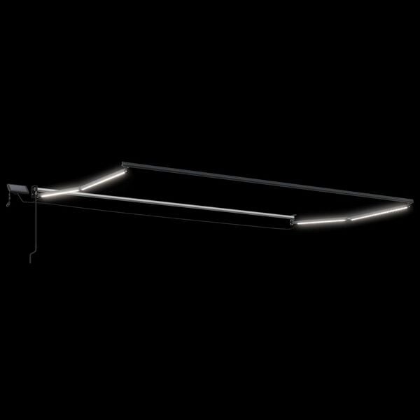 vidaXL K&auml;sitsi juhitav varikatus koos LED-idega Valge 4 x 2 m