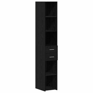 vidaXL Raamatukapp sahtliga Must tamm 30 x 42.4 x 185.2 cm