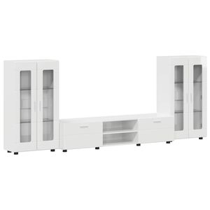 vidaXL Telerikapi komplekt FLORIN 3 pcs Kergelt l&auml;ikiv valge Tehispuit