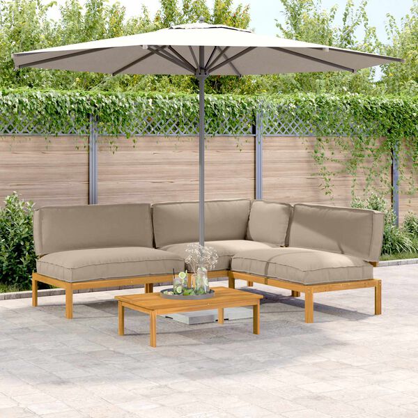 vidaXL Diivanikomplekt padjaga 4 pcs Pruunikashall Tugev akatsiapuu