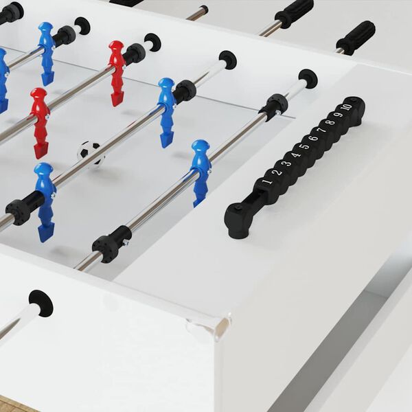 vidaXL Foosball laud Valge 125 x 60,5 x 80 cm Tehispuit