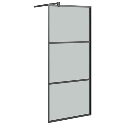 vidaXL dušinurga sein riiuliga, must, 80x195 cm, ESG-klaas/alumiinium