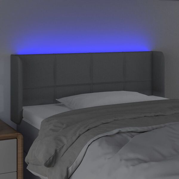 vidaXL LED-voodipeats, helehall, 93x16x78/88 cm, kangas