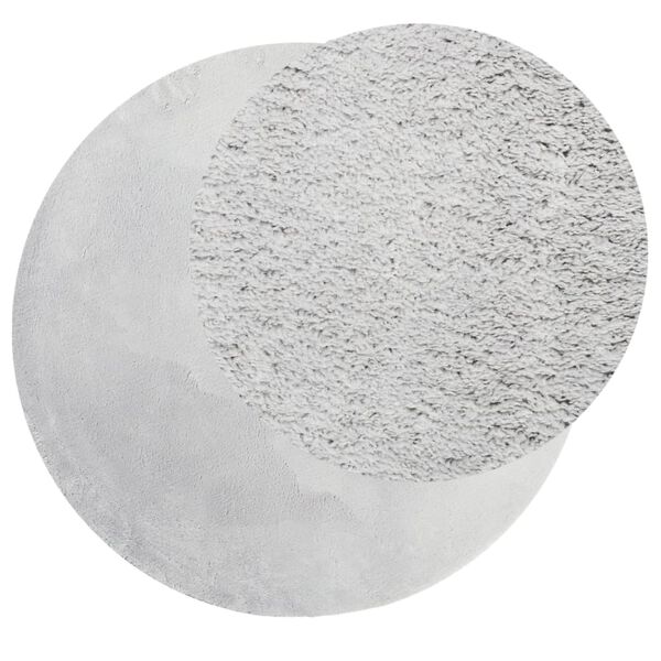 vidaXL vaip "HUARTE", lühikese narmaga, pestav, hall, Ø 160 cm