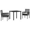 vidaXL Aia s&ouml;&ouml;gilaudade komplekt padjaga 3 pcs Helehall pol&uuml;rotang