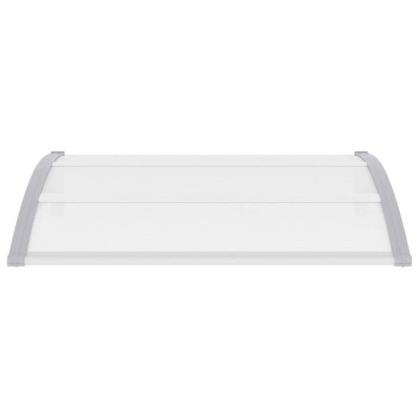 vidaXL ukse varikatus, hall ja läbipaistev, 120 x 75 cm, PC