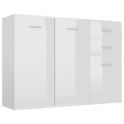 vidaXL puhvetkapp kõrgläikega valge 105 x 30 x 75 cm, puitlaastplaat