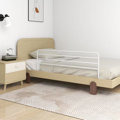 vidaXL voodipiire väikelapse voodile, valge, (76-137)x55 cm, raud
