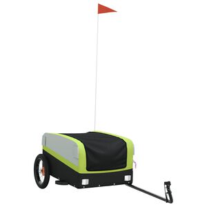 vidaXL jalgratta haagis, must ja roheline, 30 kg, raud