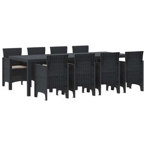 vidaXL Aia söögilaudade komplekt 9 pcs Antratsiit Polt rattan