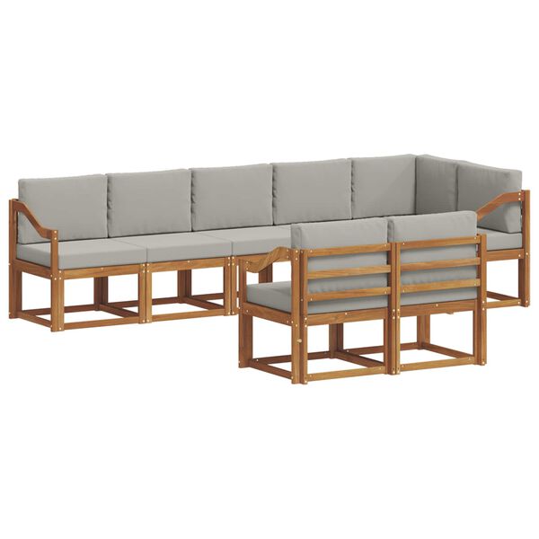 vidaXL V&auml;li diivanikomplekt padjaga 8 pcs Looduslik ja Hele Hall