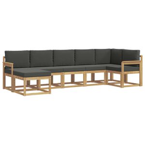 vidaXL V&auml;li diivanikomplekt 7 pcs Valge ja antratsiit Pol&uuml;ester