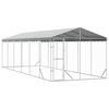 vidaXL katusega koeraaedik, h&otilde;bedane, 3x9x2,5 m, tsingitud teras