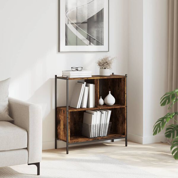 vidaXL raamatualus, suitsutatud tamm, 72 x 28 x 77,5 cm, tehispuit