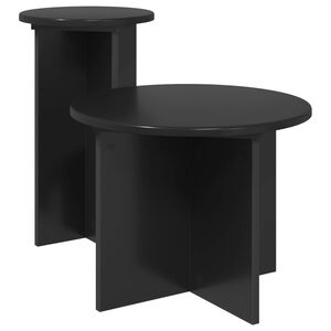 vidaXL Abilaudade komplekt ladustamisega 2 pcs Must tamm Tehispuit